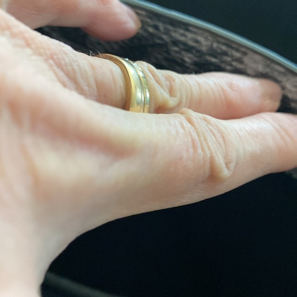 Coach bag almost new in grey/blue color with gold accents in hardware - Picture 6 of 13